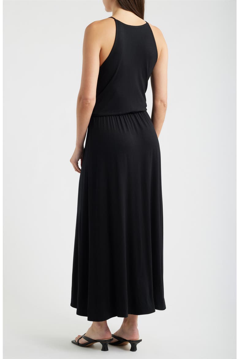 Wrap Apron Maxi Dress, Alternate, color, BLACK