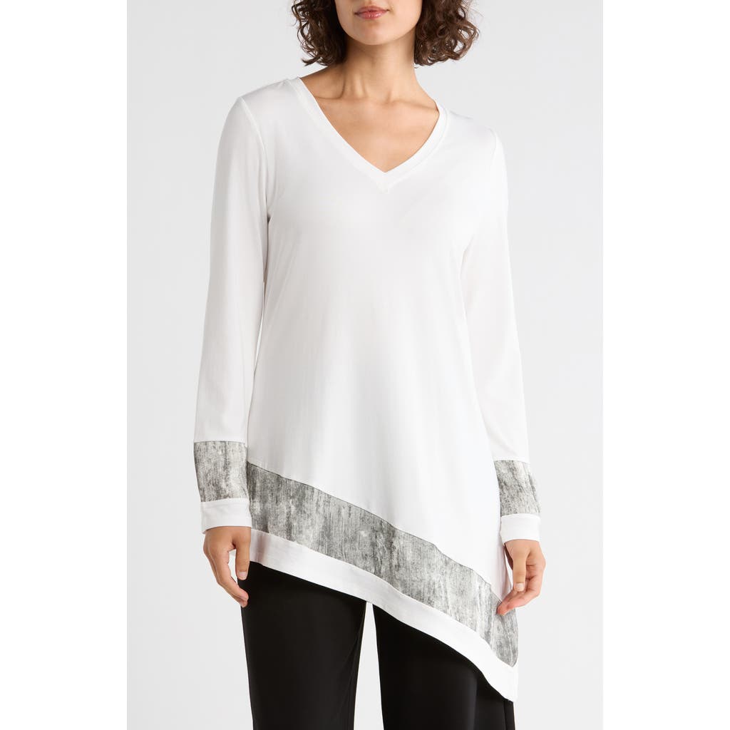 Patrizia Luca Asymmetric V-neck Tunic In White