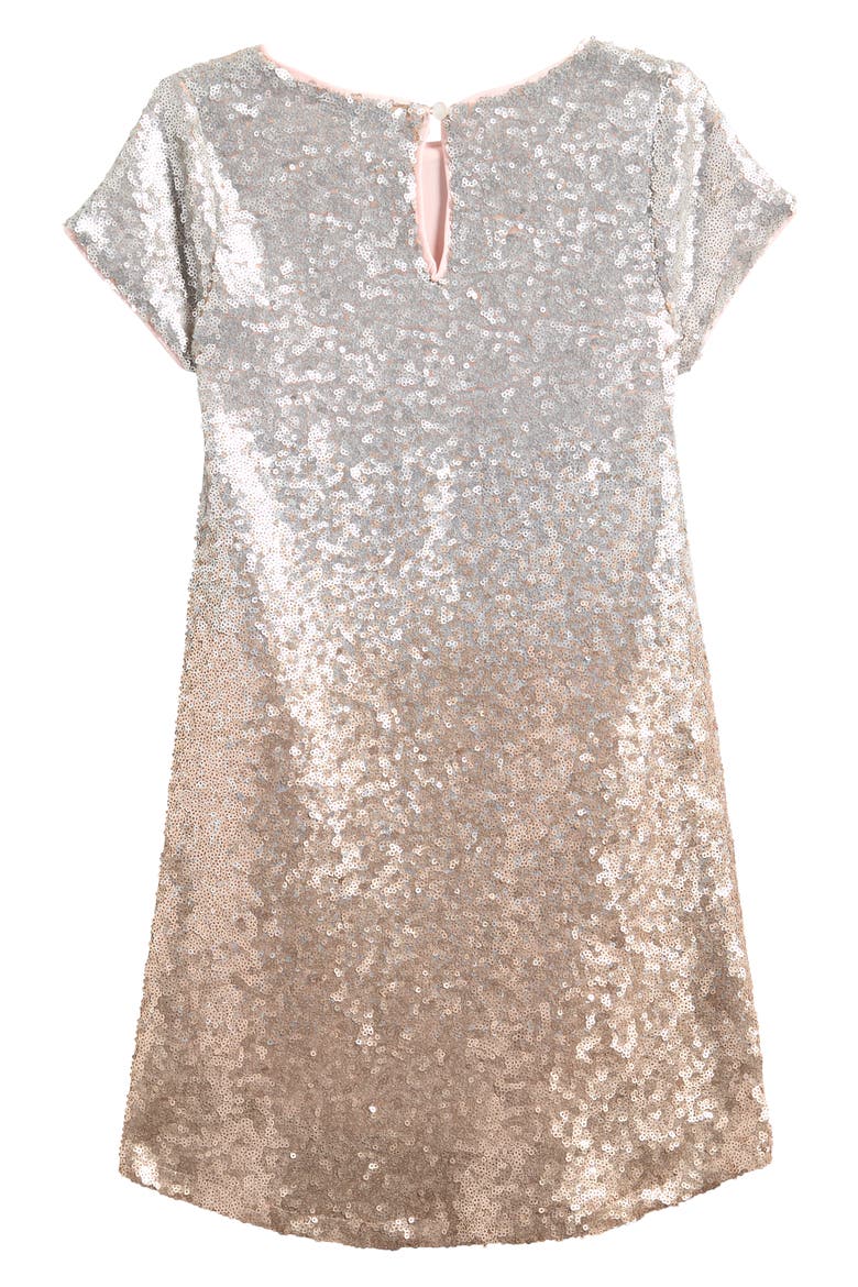 Kids' Ombré Sequin Shift Dress, Alternate, color, CHAMPAGNE