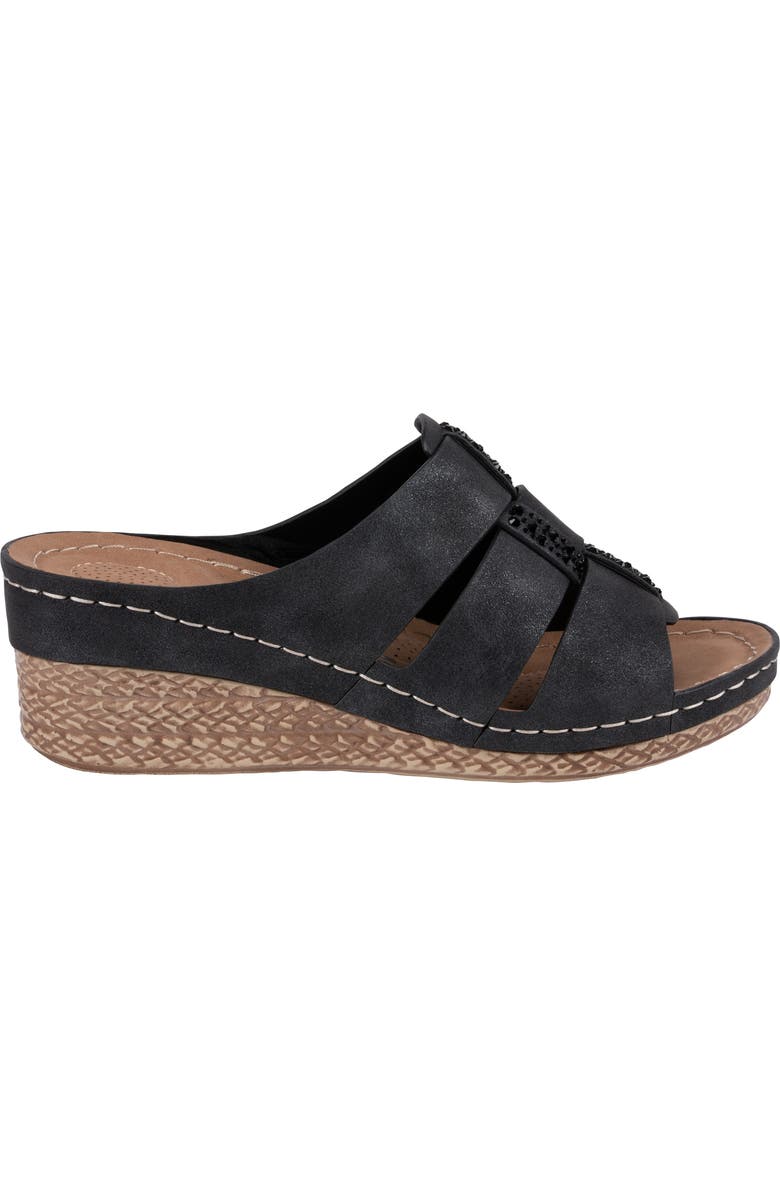 GOOD CHOICE NEW YORK Monte Wedge Sandal, Alternate, color, Black