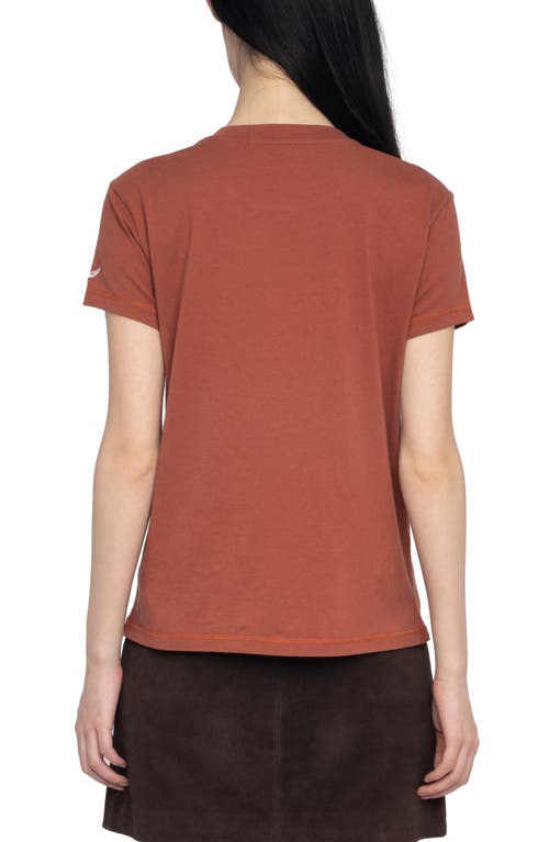 Zadig & Voltaire Walk Cowboy Embroidered T-shirt In Brown