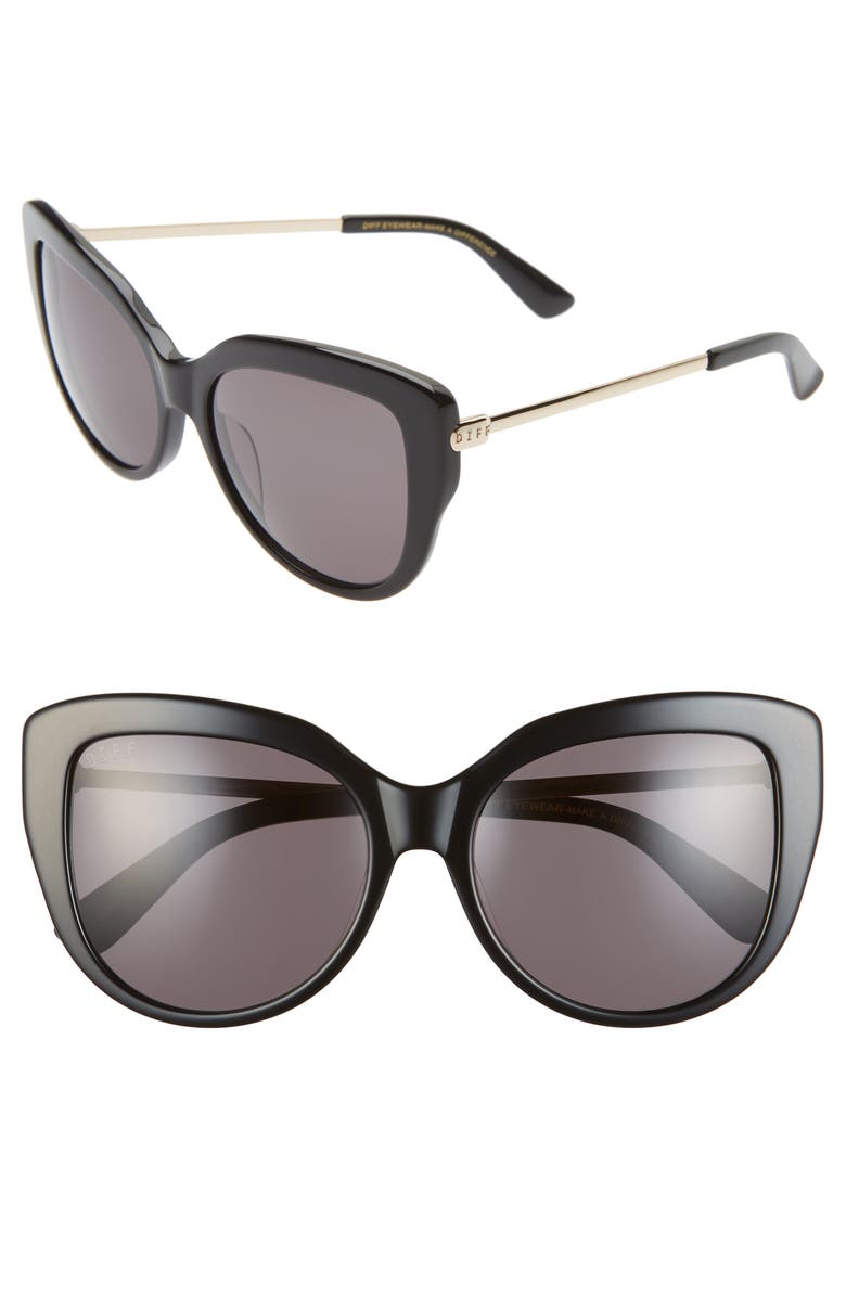 DIFF Avery 58mm Cat Eye Sunglasses, Main, color, 