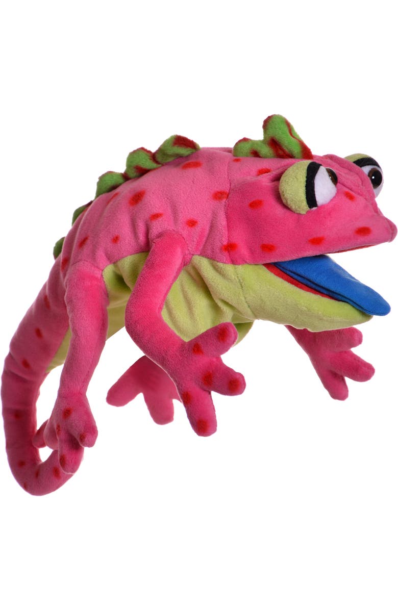 Living Puppets Cammy The Pink Chameleon 16 Inch Plush Hand Puppet, Main, color, Pink