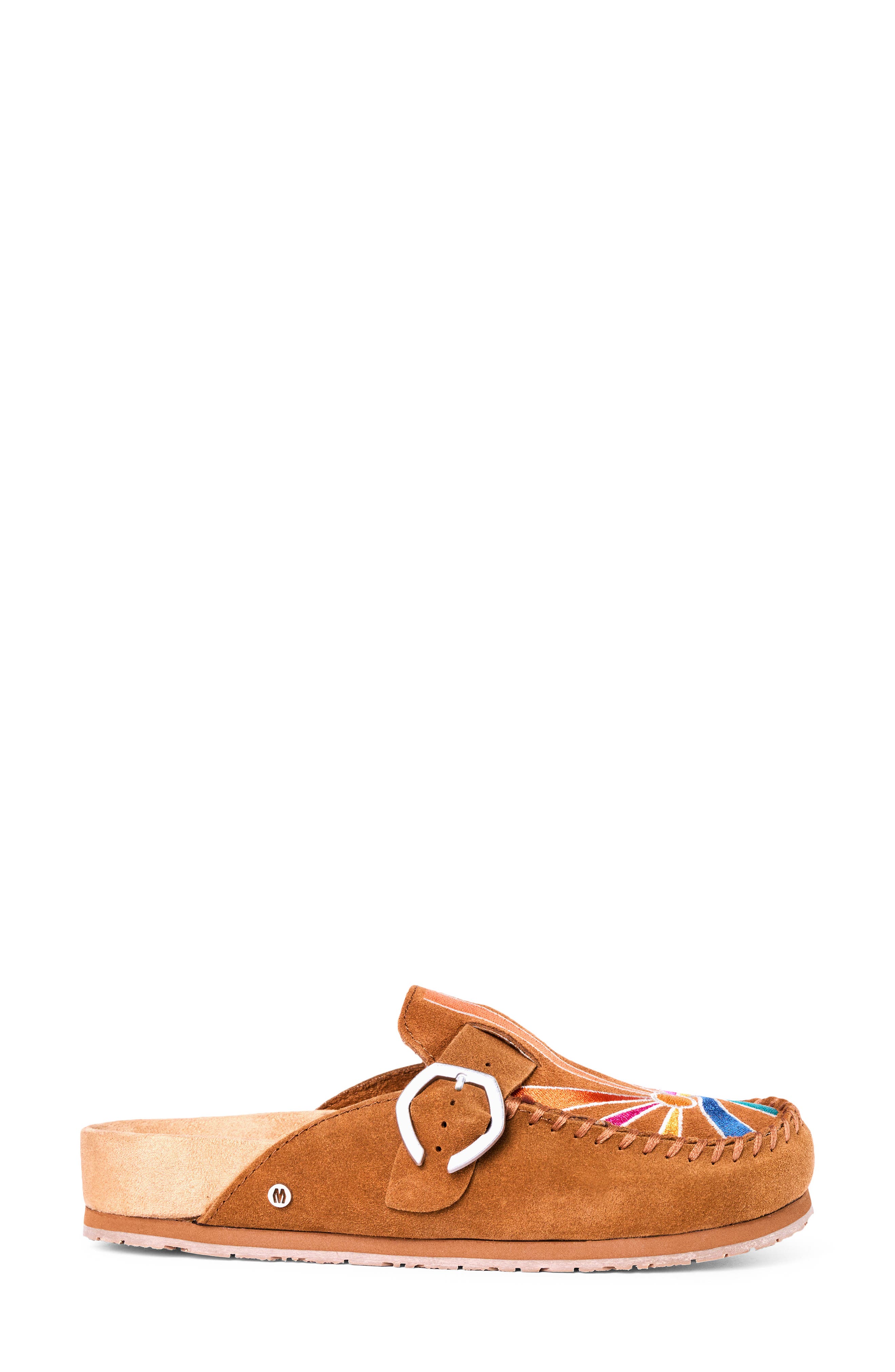 Buckle Leather Clog, Alternate, color, BROWN SUNSET