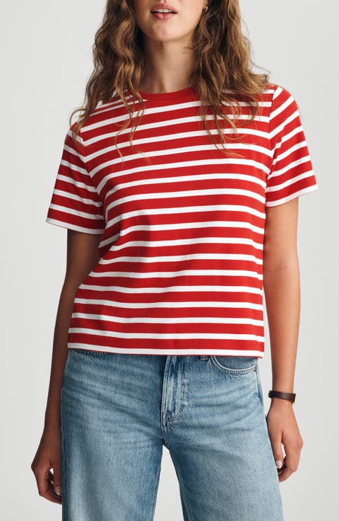 Audrey Stripe Cotton Interlock T-Shirt