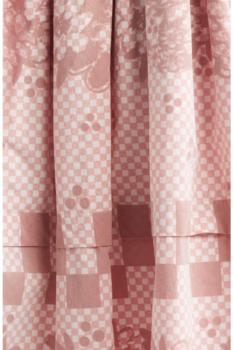 Gathered Track A-Line Skirt, Alternate, color, RED/ WHITE