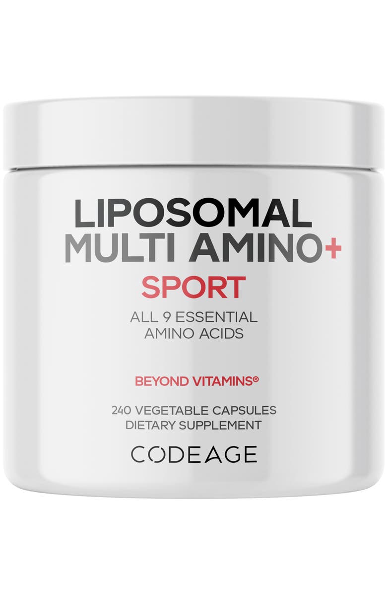 Codeage Liposomal Multi Amino BCAA & EAA Supplement, Main, color, White
