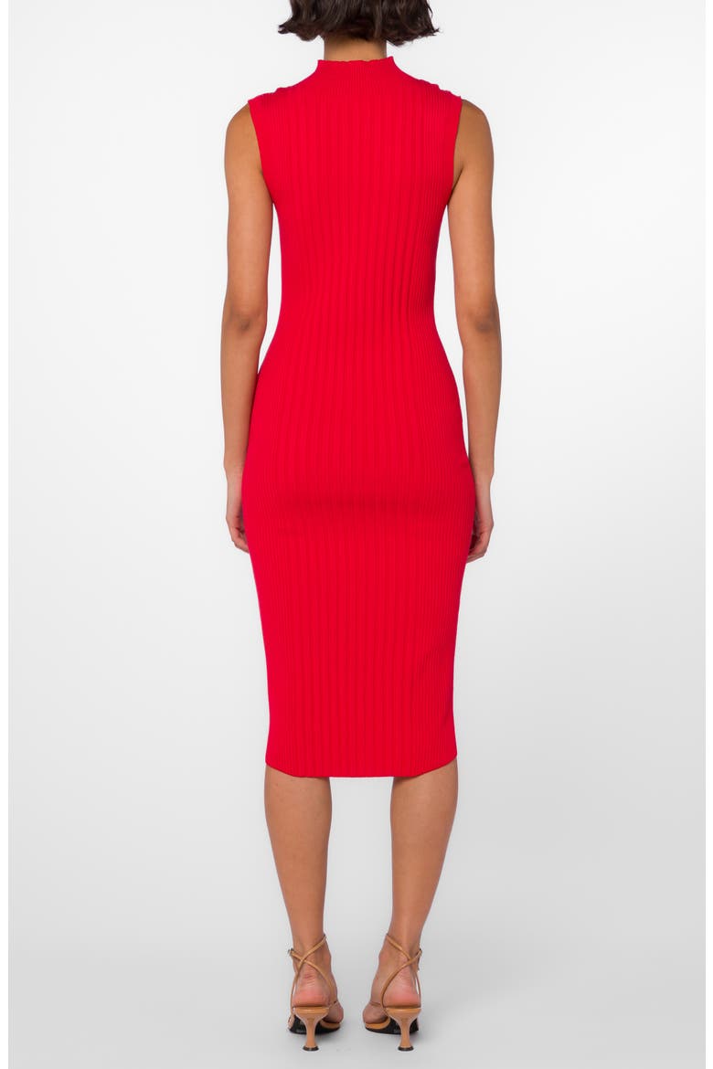 Ireland Mock Neck Sleeveless Rib Sweater Dress, Alternate, color, RED HOT