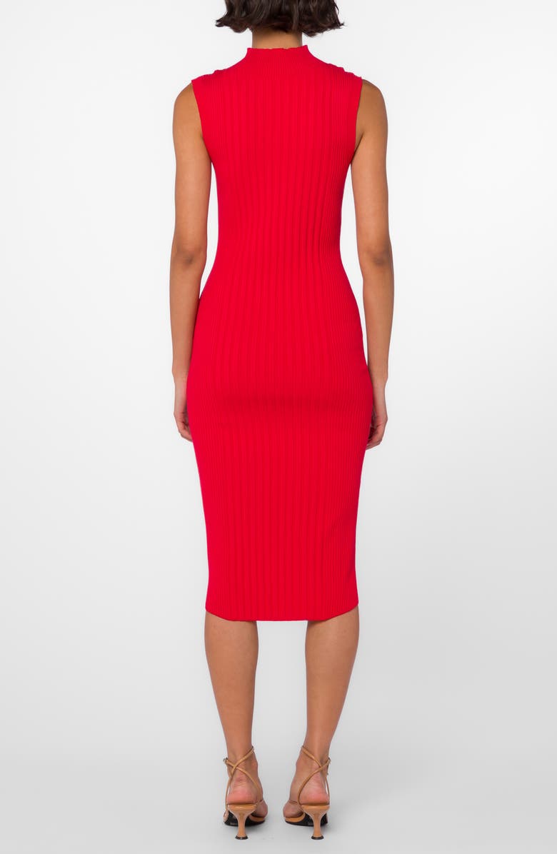 VELVET HEART Ireland Mock Neck Sleeveless Rib Sweater Dress, Alternate, color, Red Hot