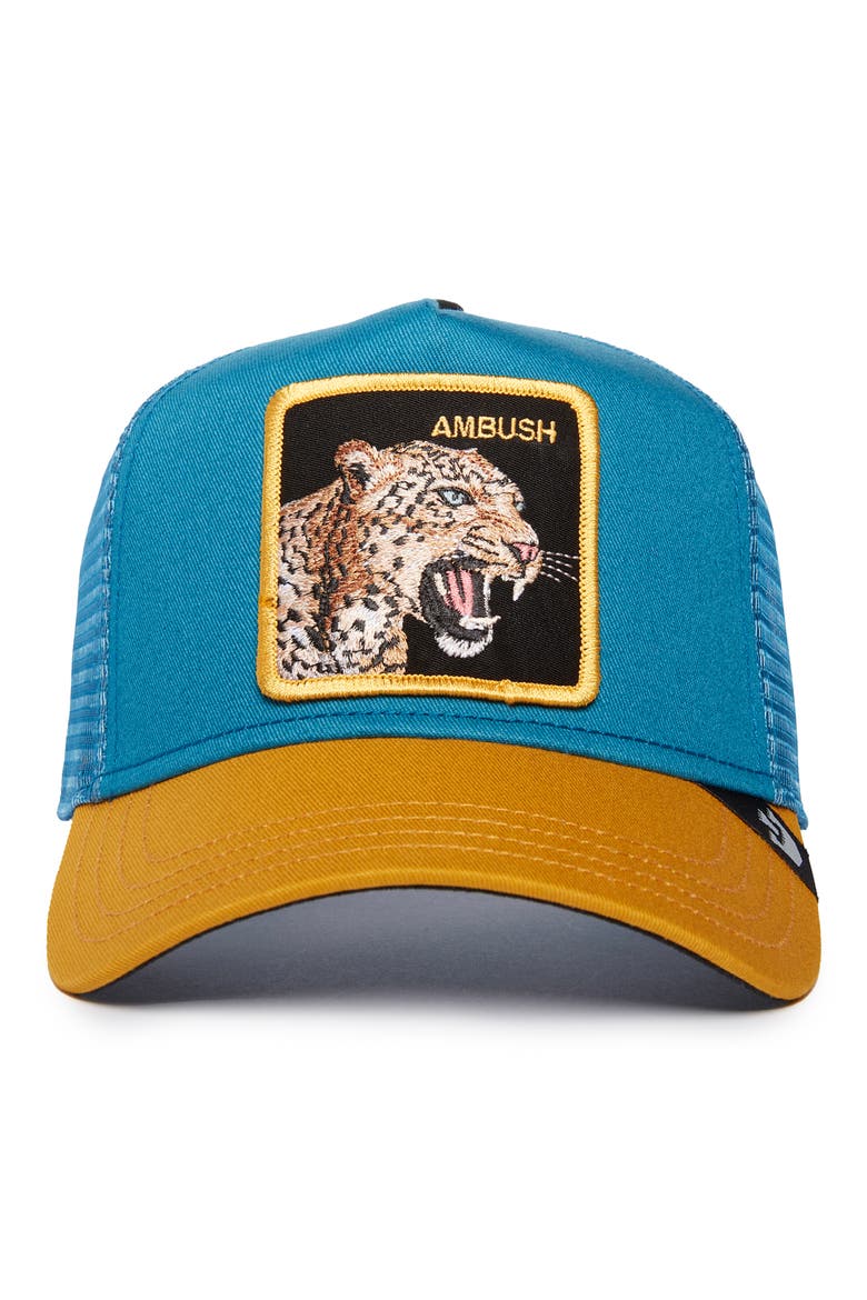 The Ambush Jaguar Snapback Trucker Hat, Alternate, color, TEAL