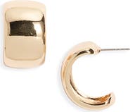 Open Edit Band Huggie Hoop Earrings