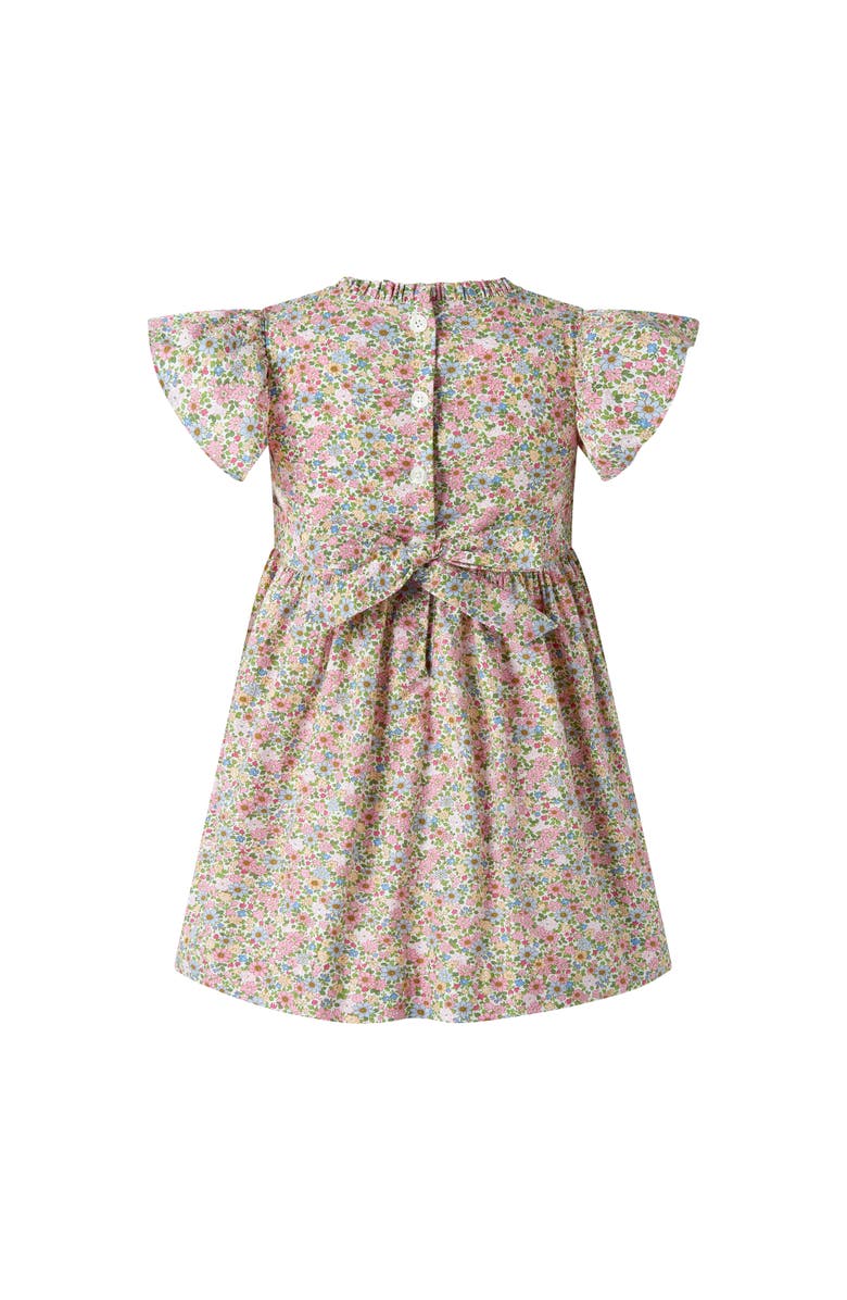 Rachel Riley Floral Ruched Dress, Alternate, color, Pink