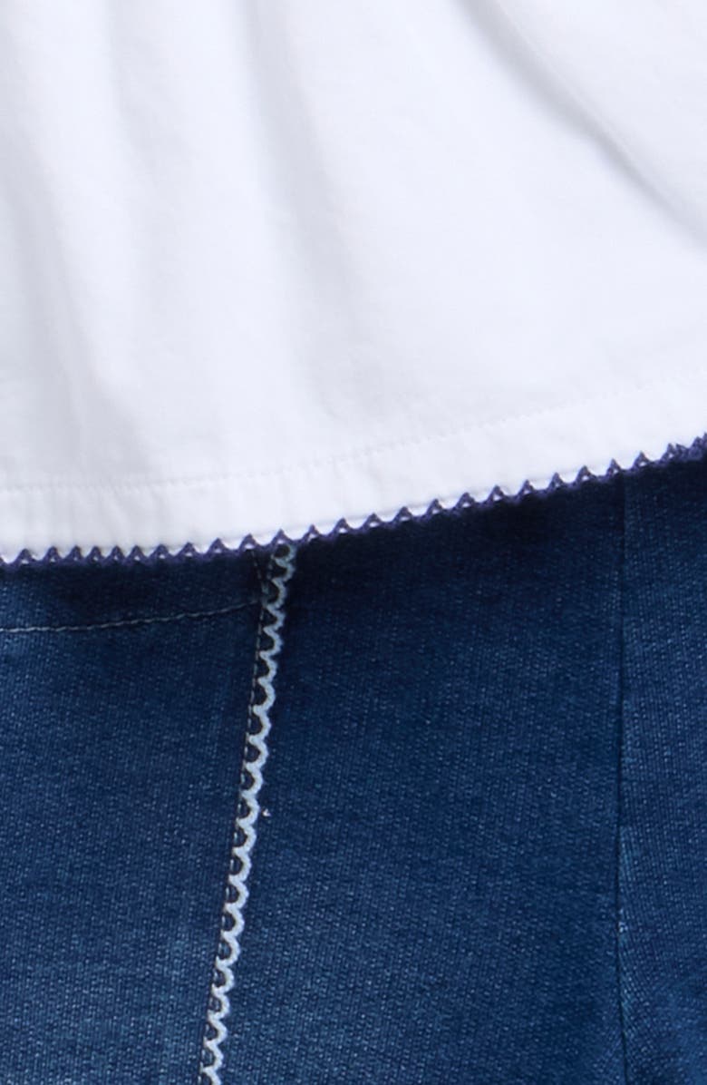 Habitual Kids Ruffled Top & Denim Leggings Set, Alternate, color, White