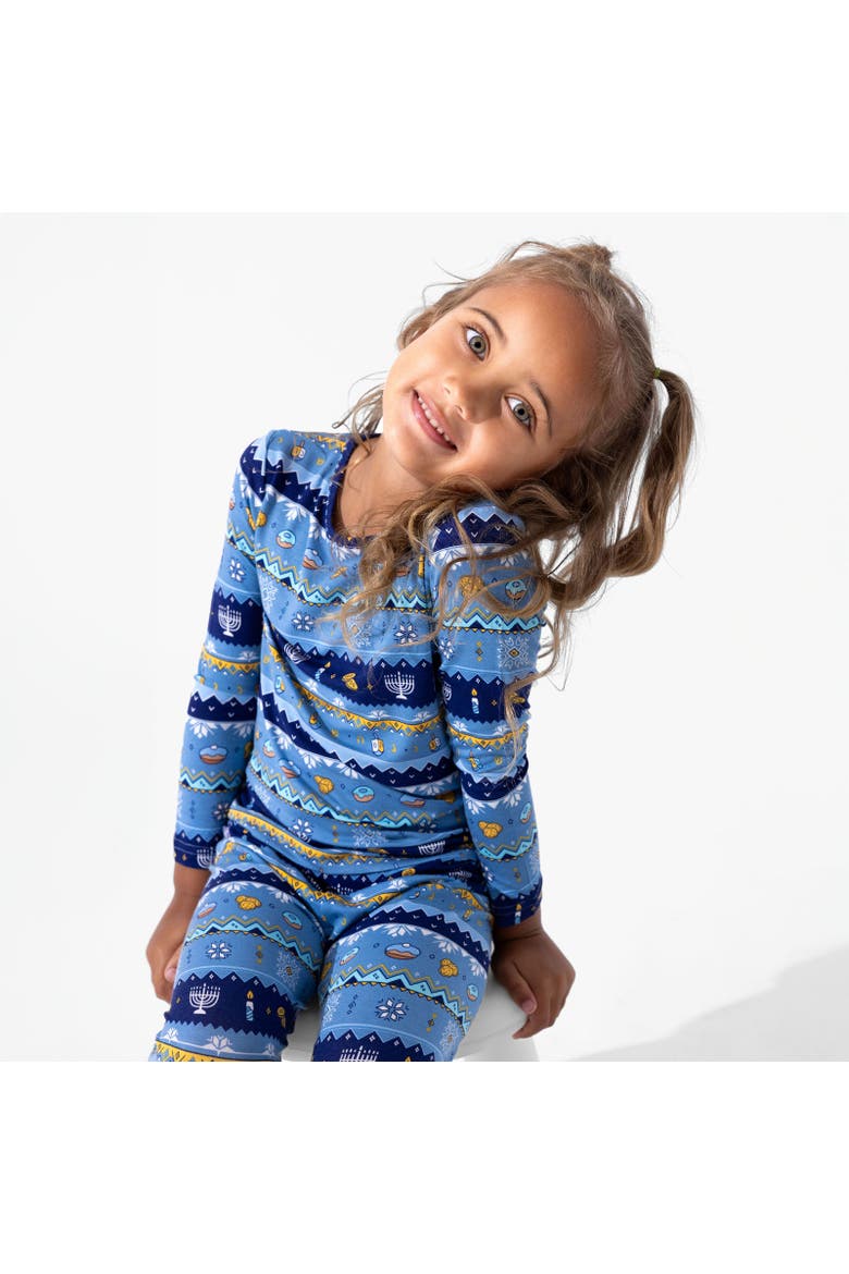 Kids' Hanukkah Fair Isle Set of 2 Piece Pajamas, Alternate, color, Hanukkah Fair Isle