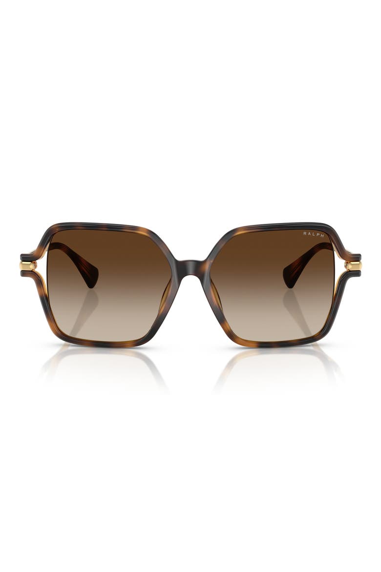 56mm Gradient Square Sunglasses, Main, color, DARK HAVANA / GRADIENT BROWN