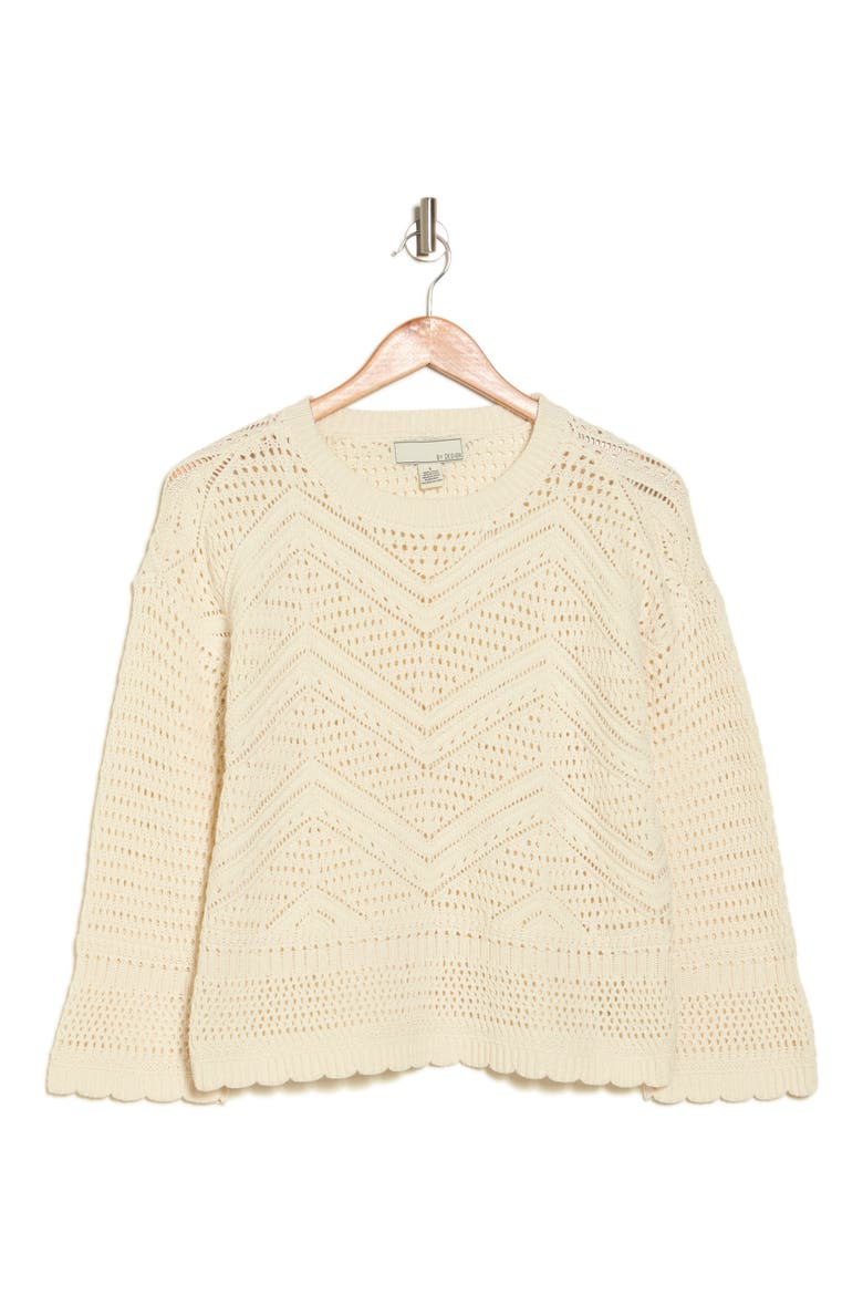 Eliana Openwork Sweater, Alternate, color, ANTIQUE WHITE