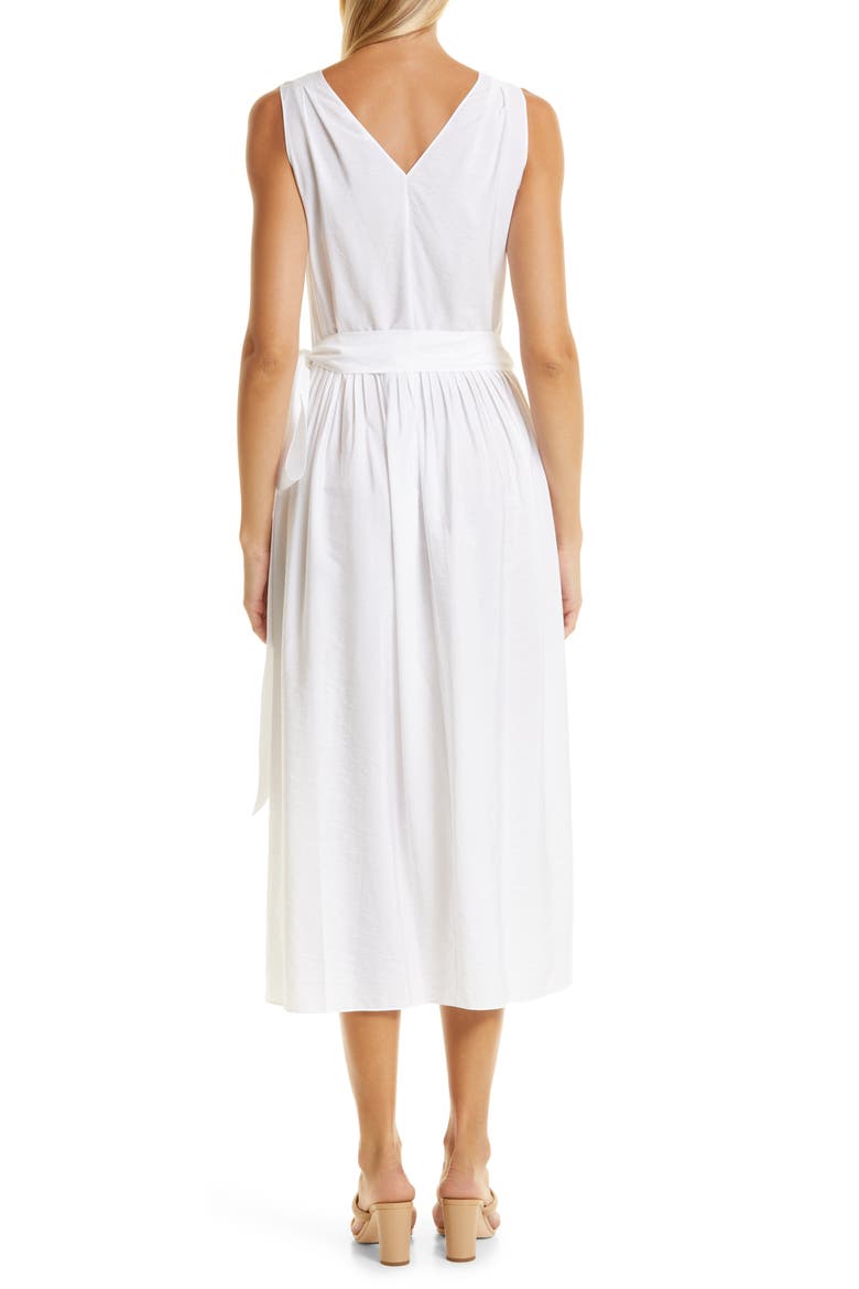 V-Neck Wrap Dress, Alternate, color, OPTIC WHITE