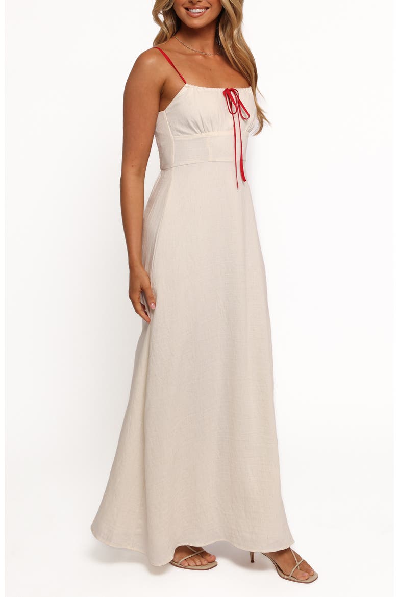 Gracie Tie Milkmaid Sundress, Alternate, color, OATMEAL