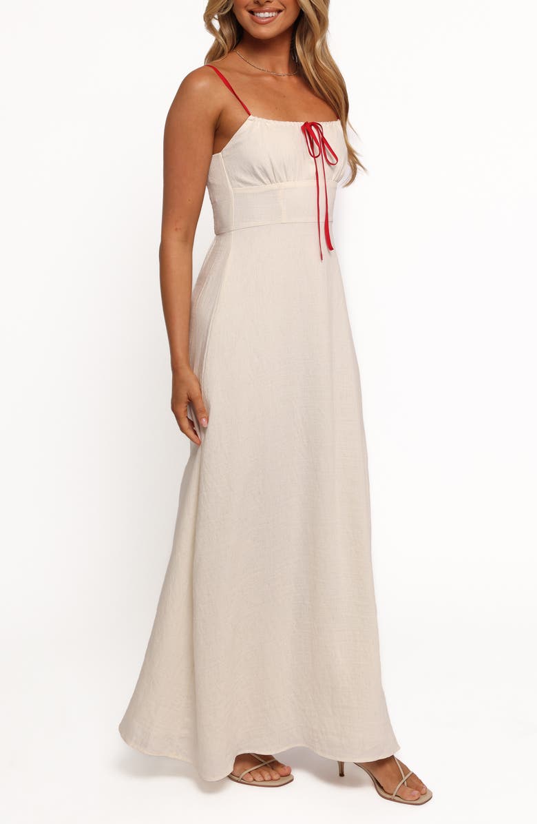 Petal & Pup Gracie Tie Milkmaid Sundress, Alternate, color, Oatmeal