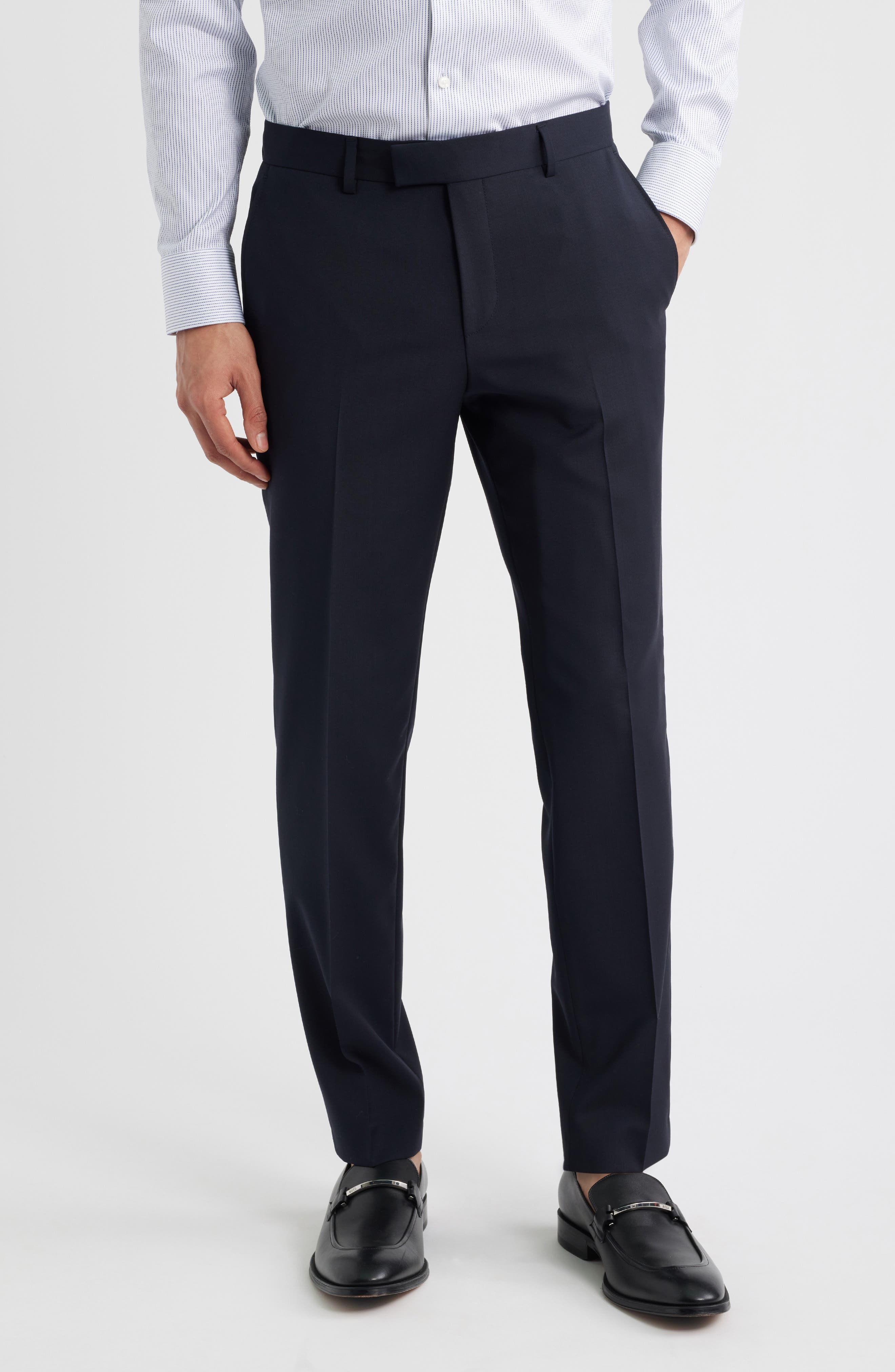 George Flat Front Wool Suit Pants - image 5