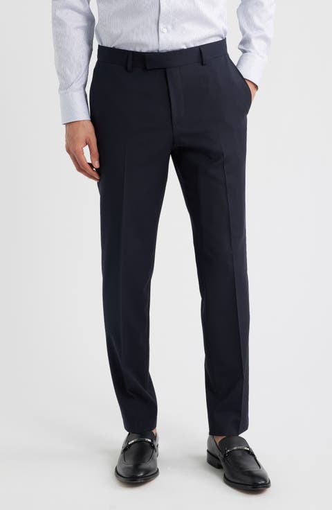 George Flat Front Wool Suit Pants
