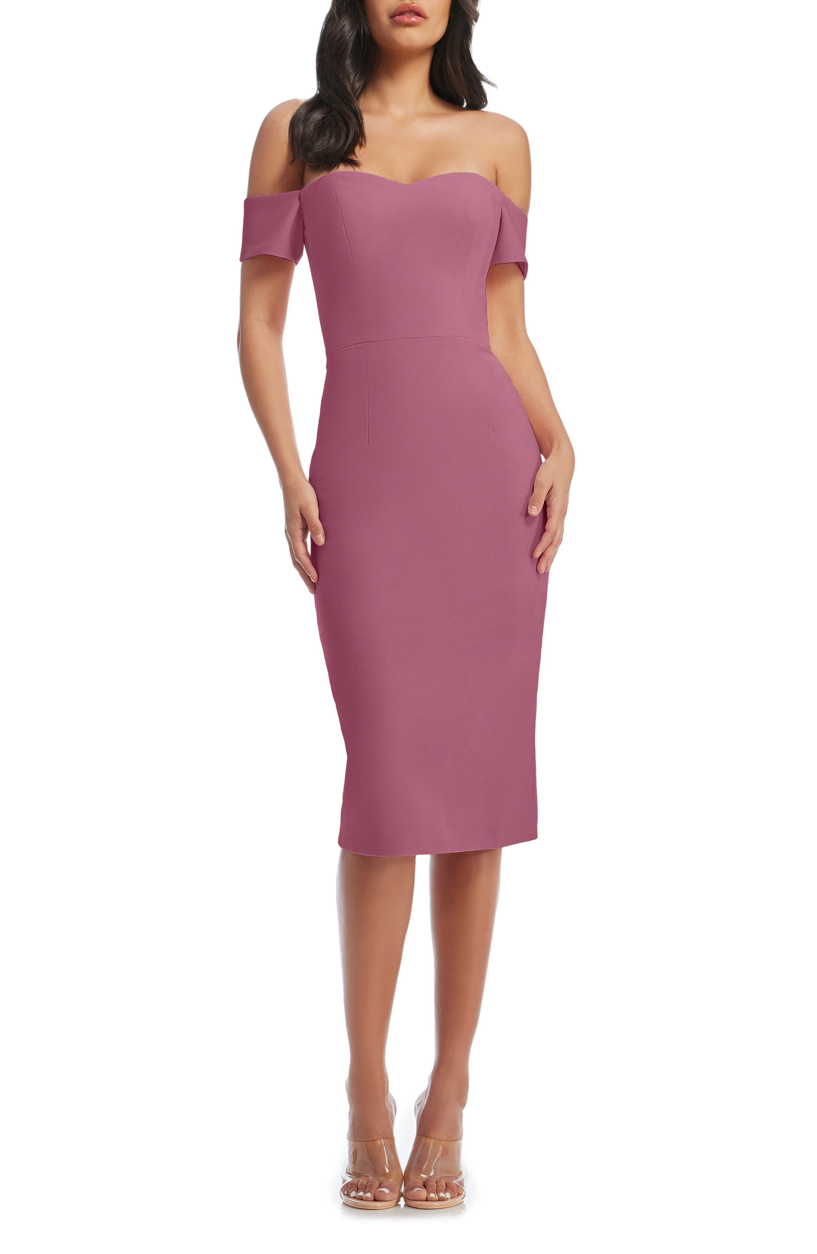 Dress the Population Bailey Off the Shoulder Body-Con Dress