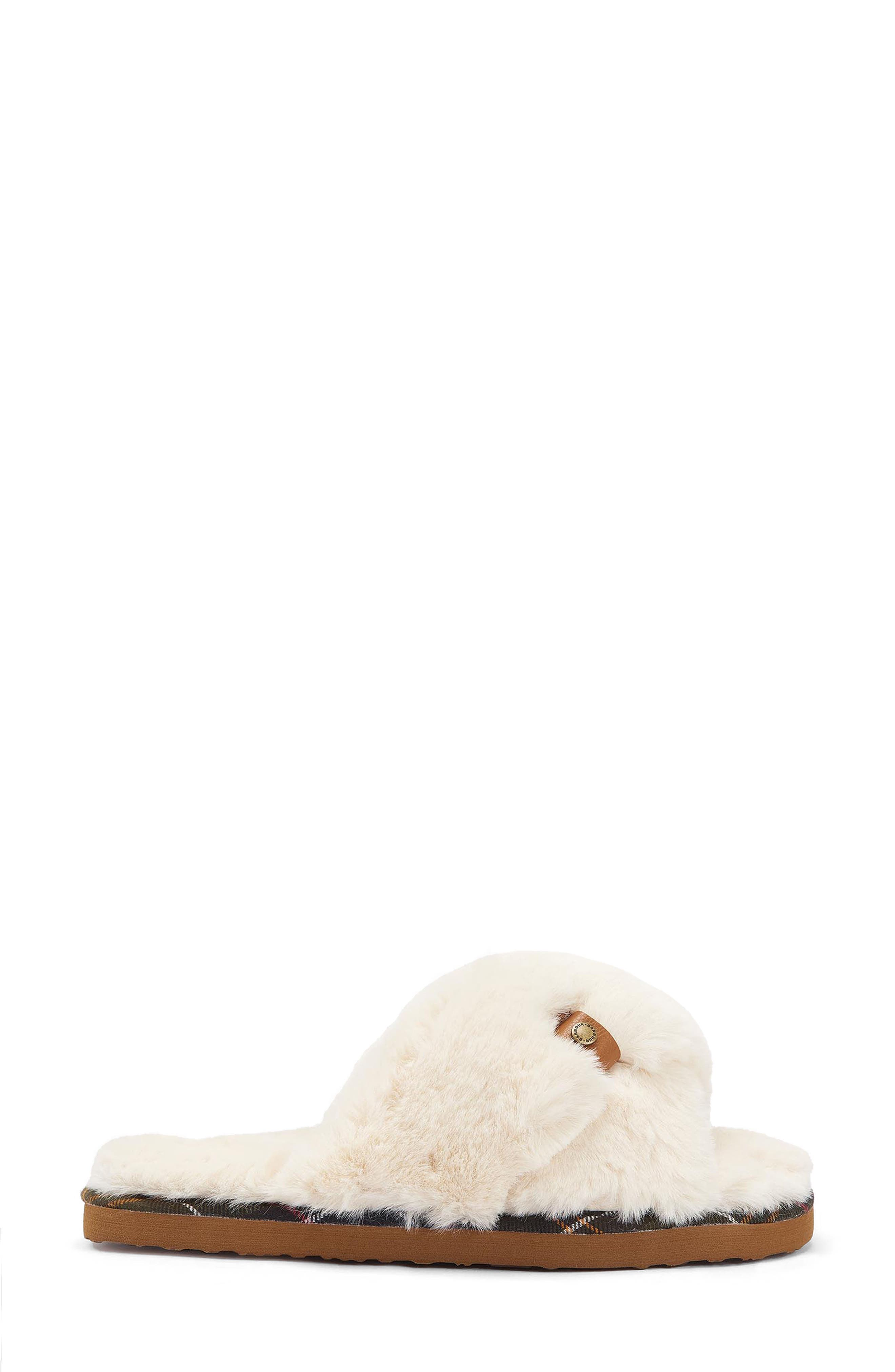 Eliza Faux Fur Slide Slipper, Alternate, color, IVORY