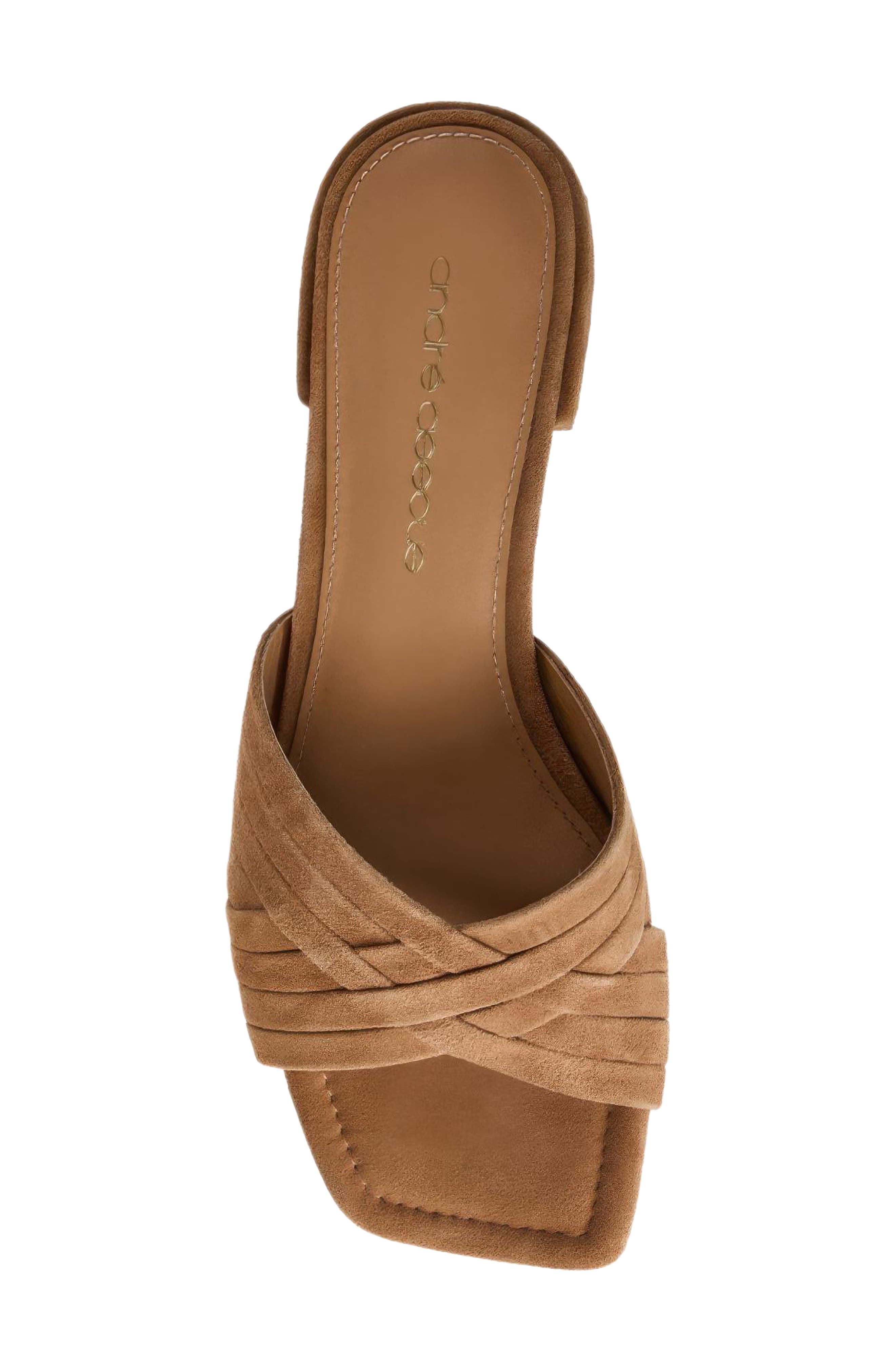 André Assous Jordan Slide Sandal, Alternate, color, Camel Suede