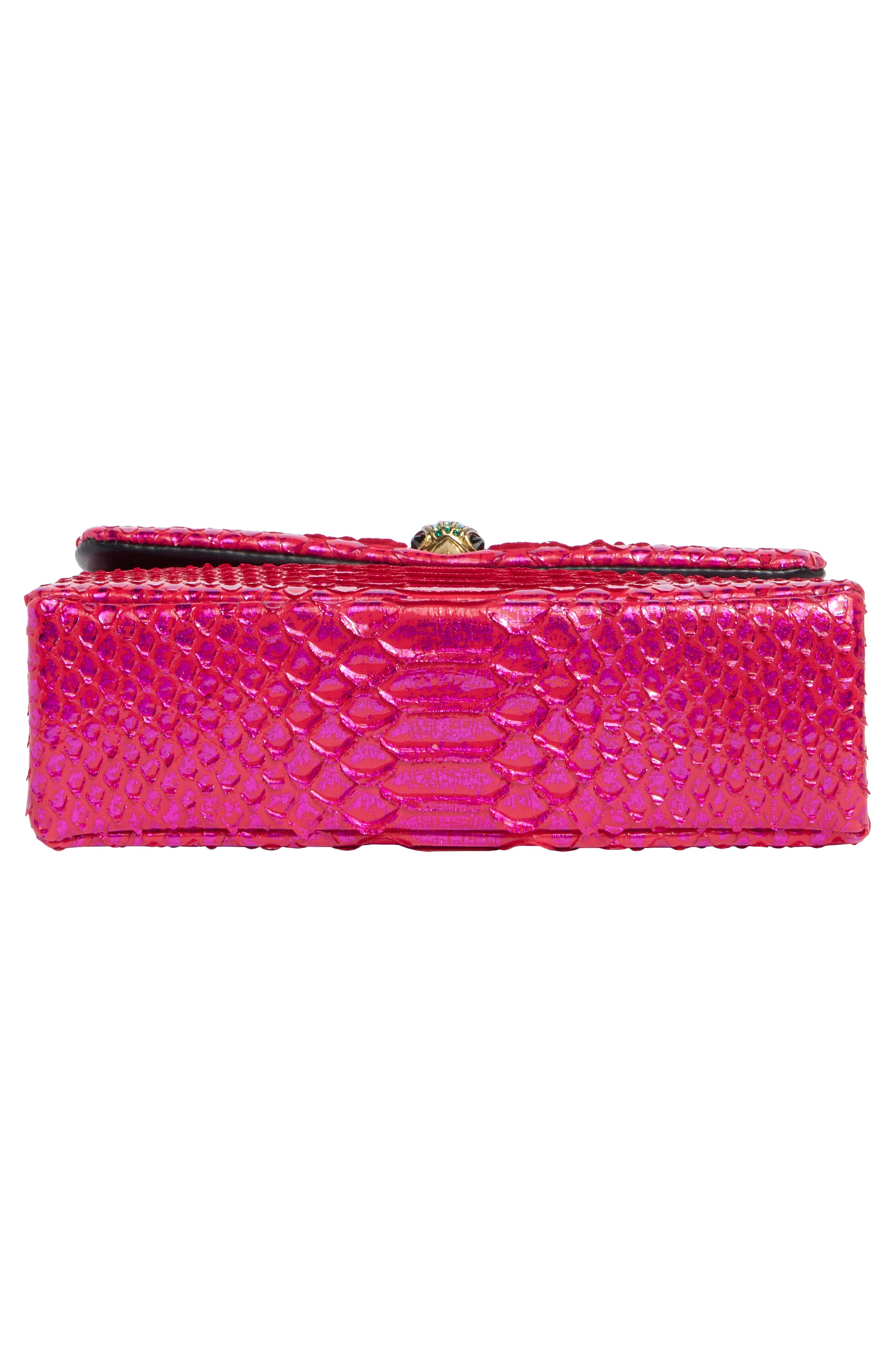 Kurt Geiger London Medium Kensington Snake Embossed Convertible Shoulder Bag, Alternate, color, Fuchsia
