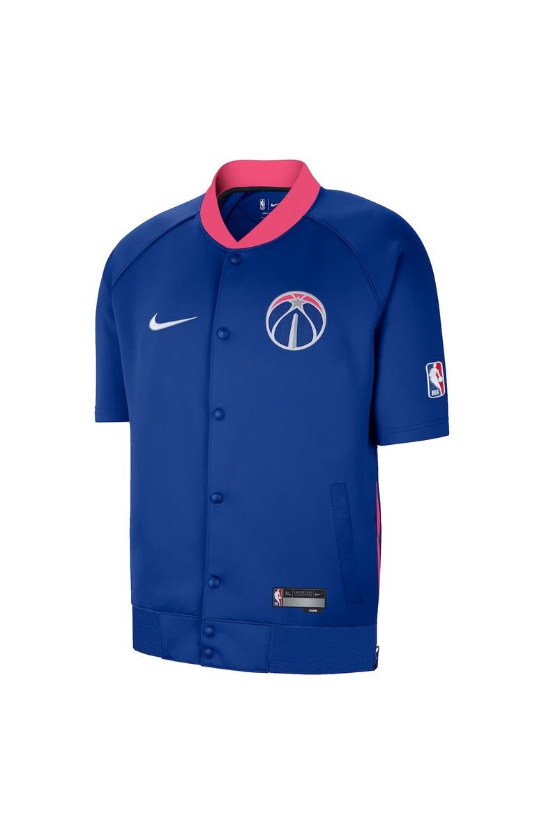 Nike Men's Nike Navy Washington Wizards 2022/23 City Edition Showtime Raglan Short Sleeve Full-Snap Jacket, Alternate, color,