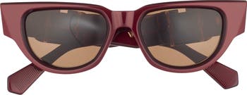 VALENTINO GARAVANI
51MM Black/Grey/Bordeaux Cat Eye Sunglasses VA4027 Valentino 51mm Gradient Polarized Cat Eye Sunglasses  main image 3