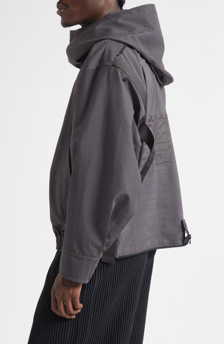 Homme Plissé Issey Miyake Carrier Carried Hooded Jacket, Alternate, color, Charcoal
