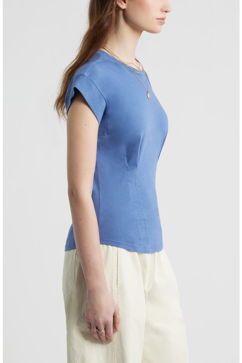 Pintuck Cotton T-Shirt, Alternate, color, BLUE FJORD