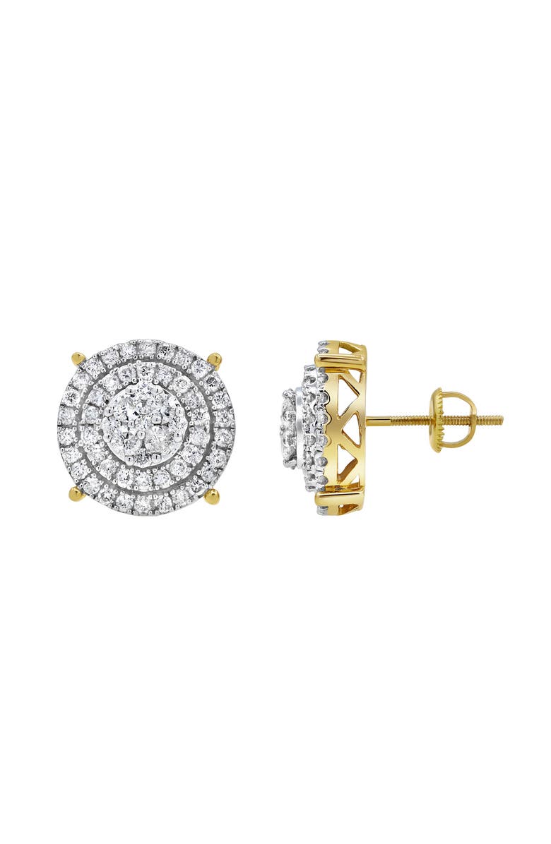 LuvMyJewelry Vegas Baller 14K Yellow Gold Diamond Stud Earrings - 1.54ct., Alternate, color, 14K Yellow Gold