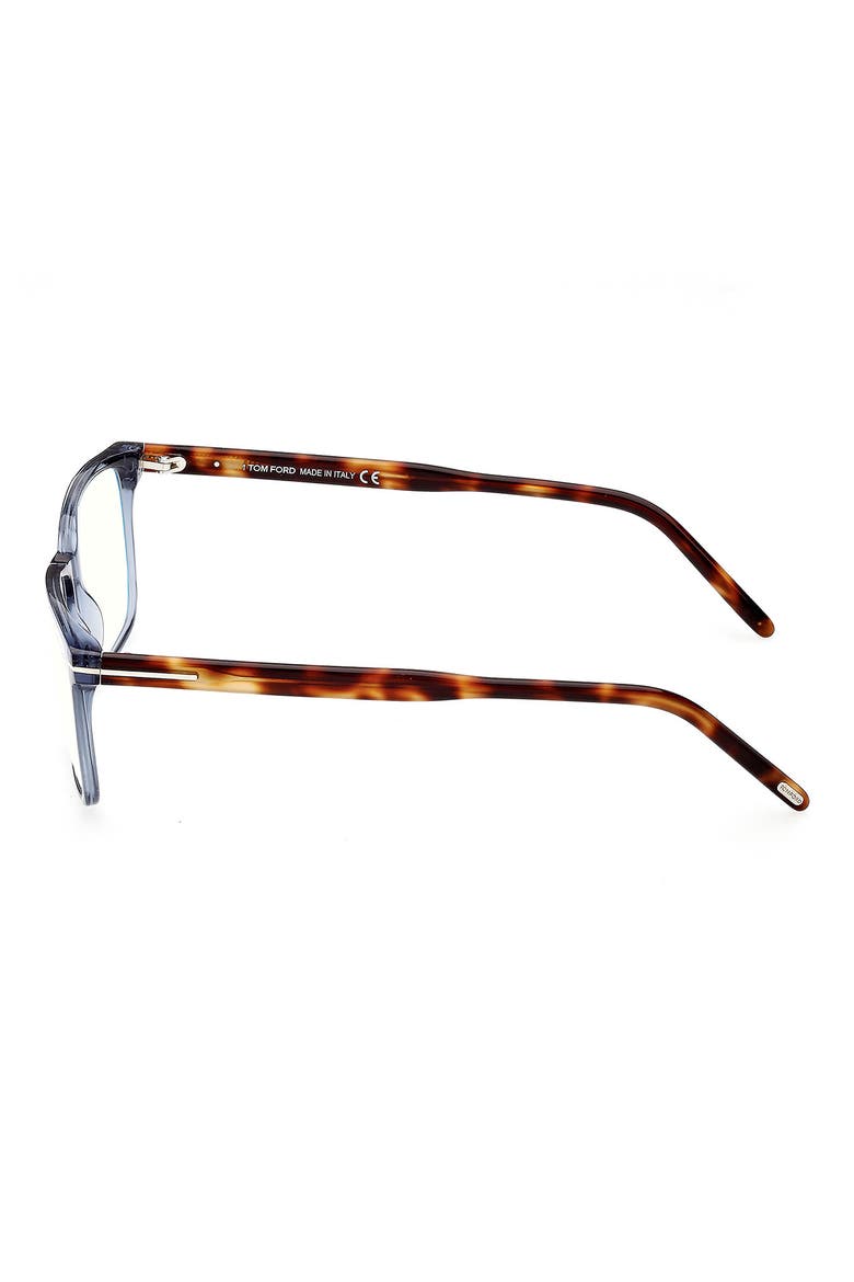 55mm Rectangular Blue Light Blocking Glasses, Alternate, color, SHINY BLUE