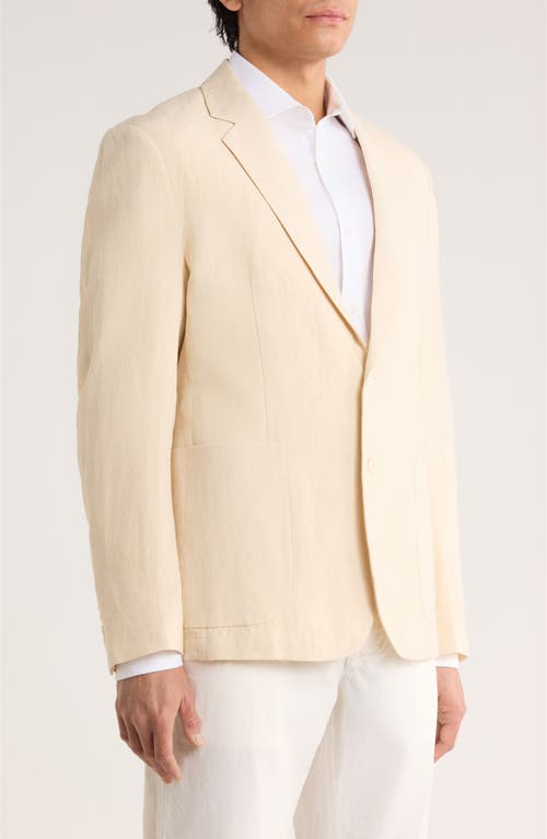 Percival Tailored Fit Solid Linen Blazer In Neutral
