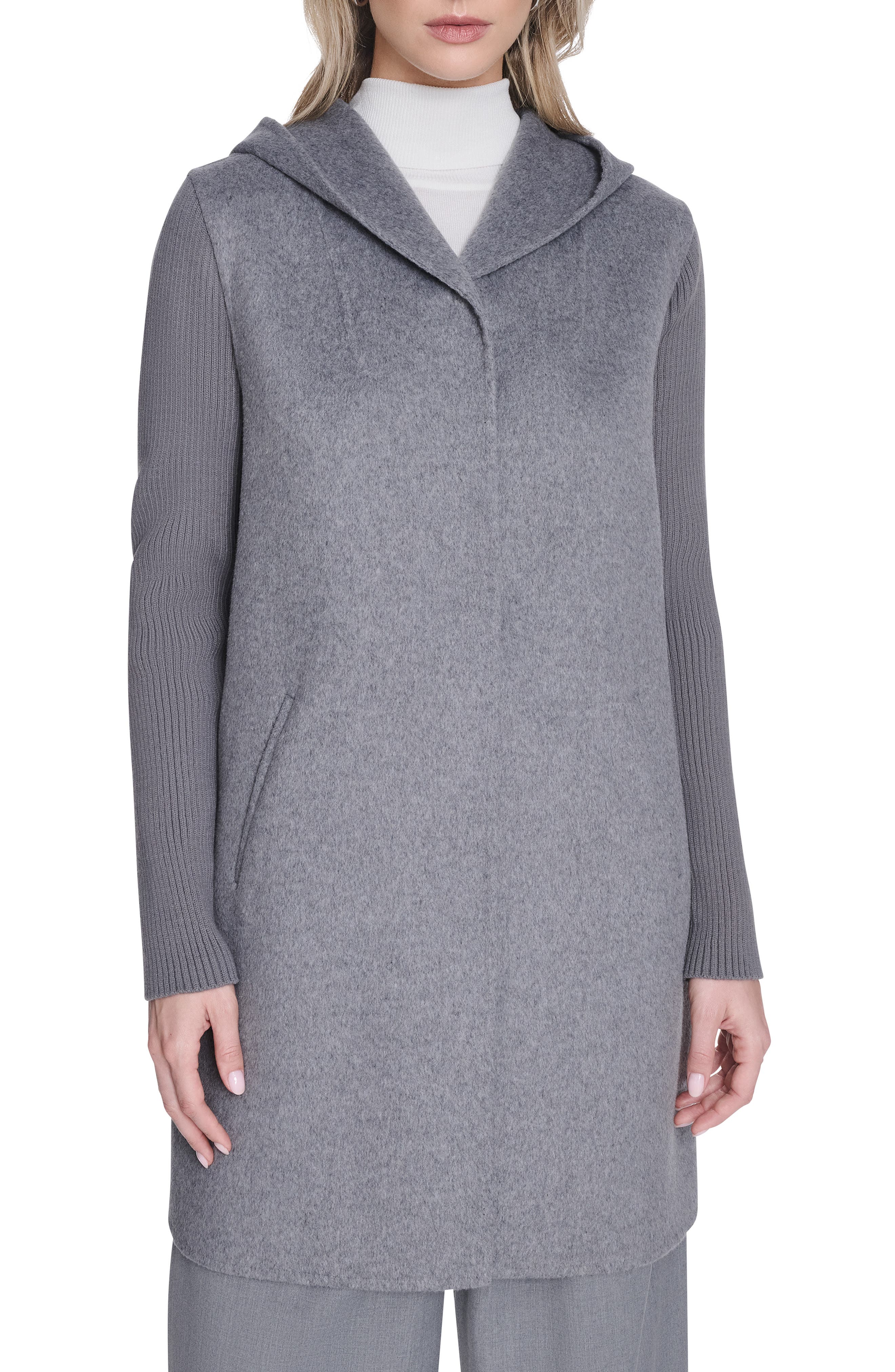 Double Face Wool Blend Hooded Coat - image 3
