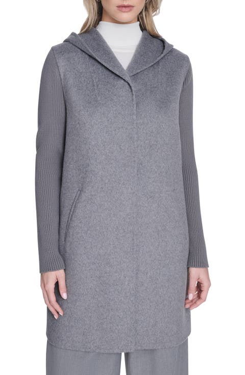 Double Face Wool Blend Hooded Coat