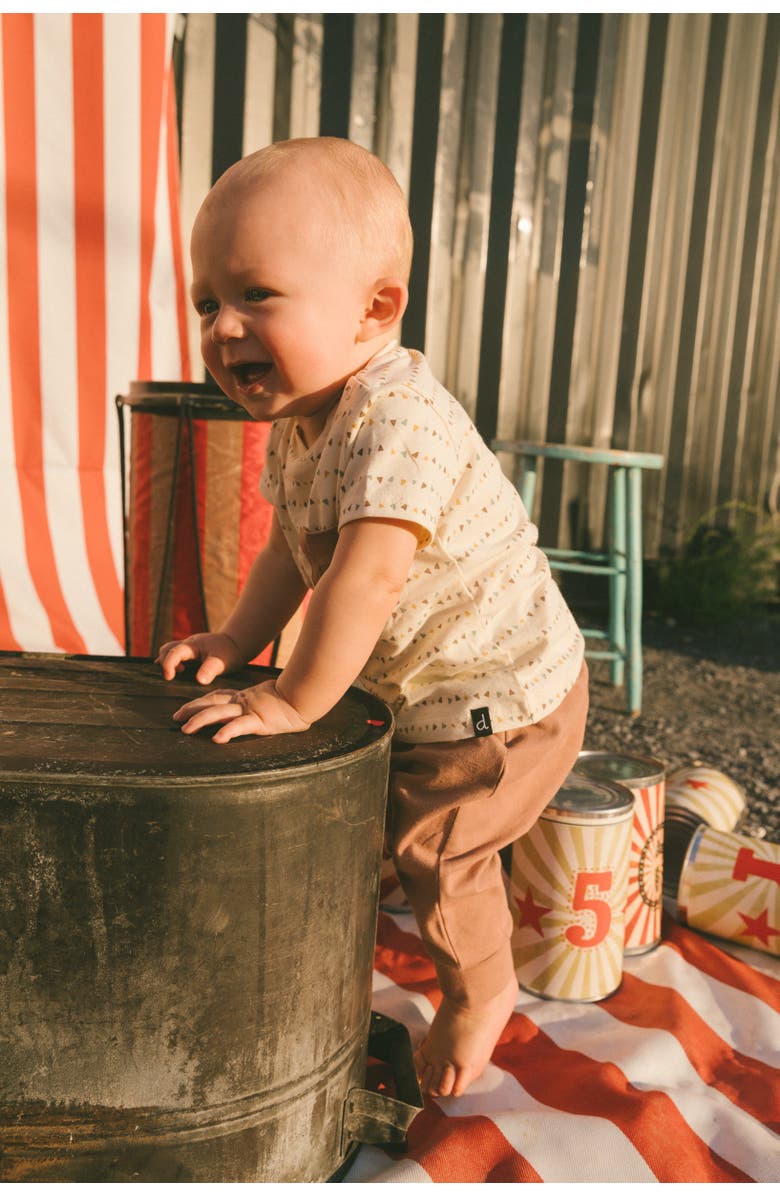 Deux par Deux Baby Boy's Printed Organic Cotton Top And Pant Set Brown, Beige, And Monkey, Alternate, color, 