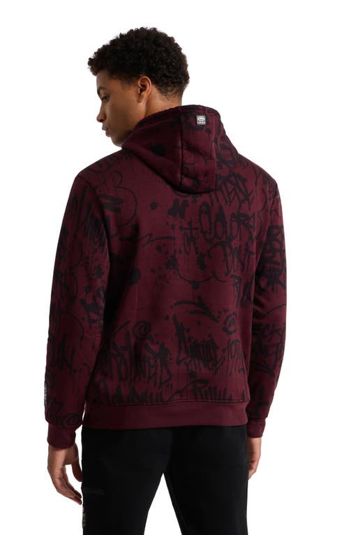 Ecko Unltd . Intertwine Splash Hoodie In Burgundy