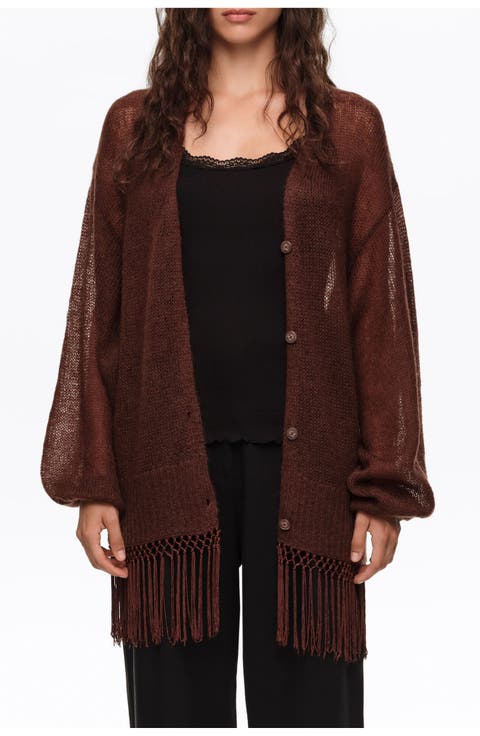 Long Fringed Cardigan