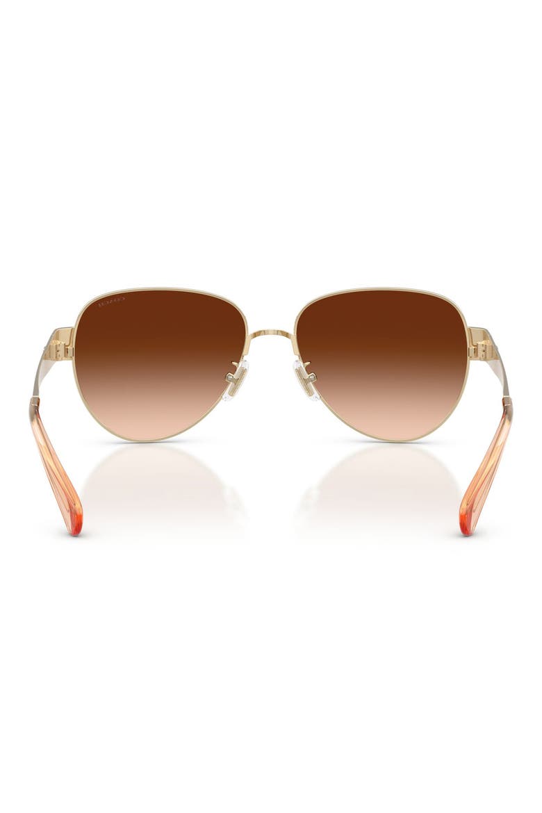 57mm Gradient Pilot Sunglasses, Alternate, color, LIGHT GOLD / BROWN GRADIENT