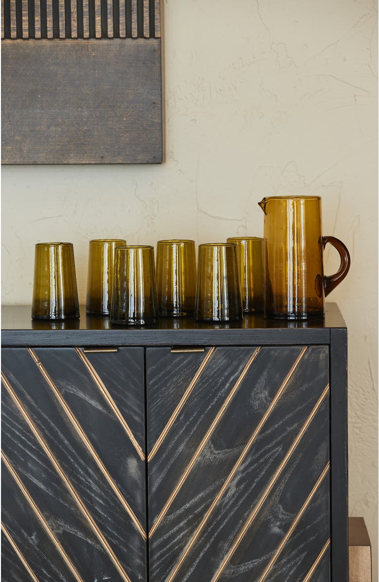 Verve Culture Moroccan Cone Glass Large, Alternate, color, Amber