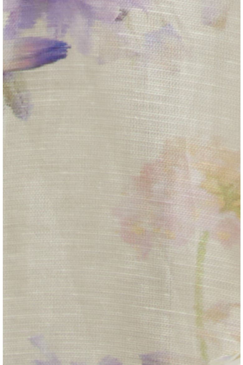 Luna Ruffle Linen & Silk Corset Midi Dress, Alternate, color, CREAM DAHLIA