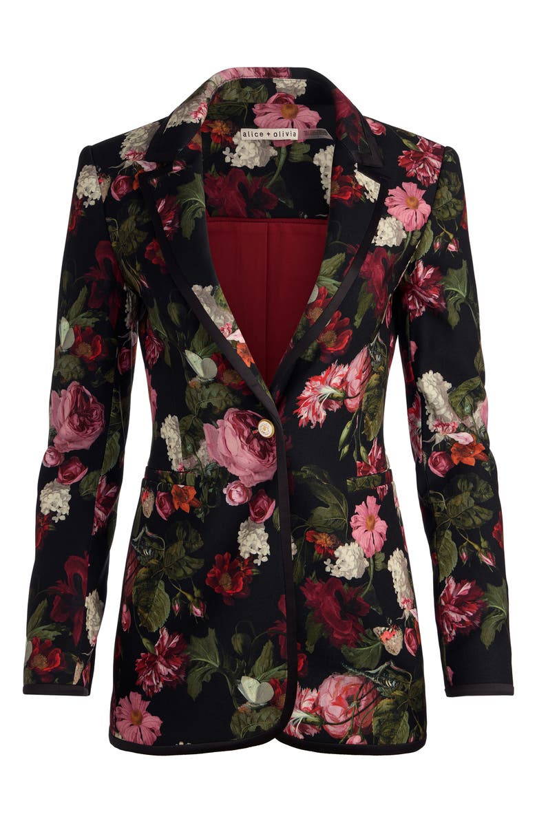 Alice + Olivia Breann Floral Fitted Blazer, Alternate, color, Be Still