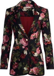 Alice + Olivia Breann Floral Fitted Blazer