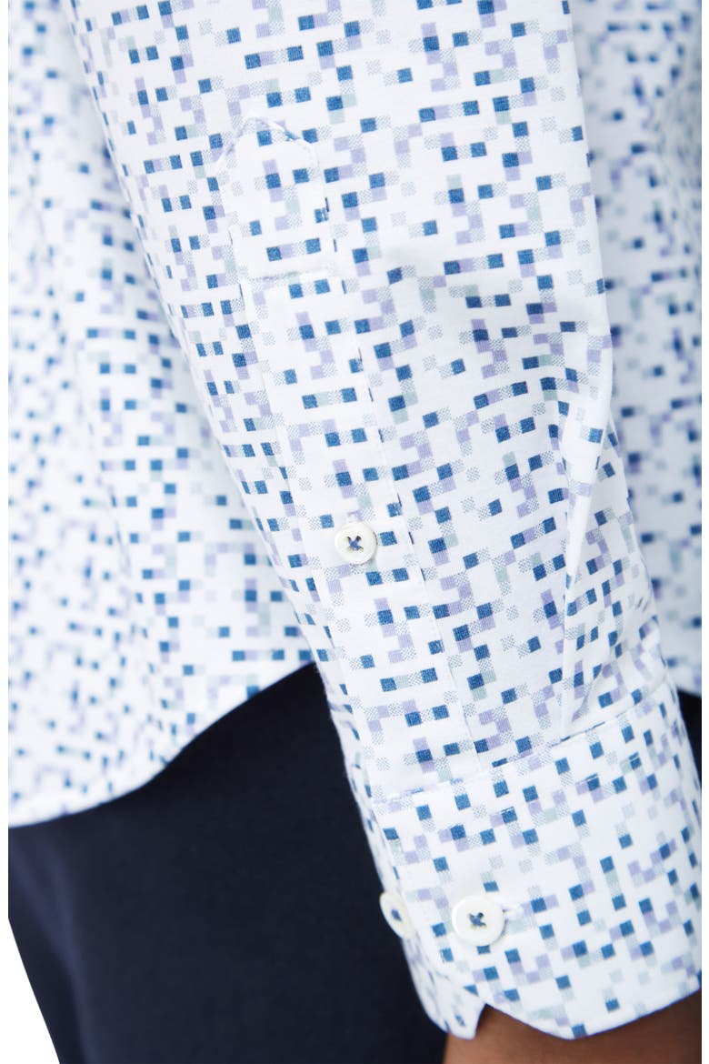 James OoohCotton® Pixel Check Print Button-Up Shirt, Alternate, color, WHITE