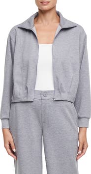 Three Dots Bubble Hem Full Zip Jacket
