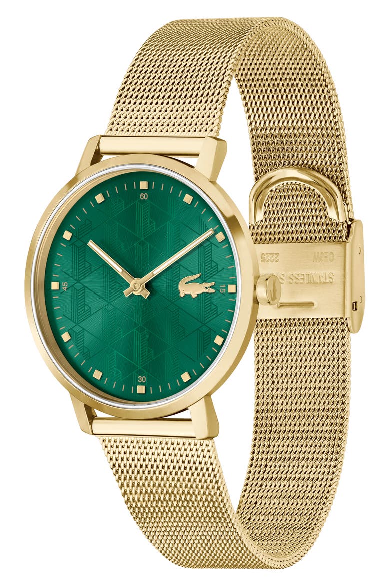 Crocorigin Mesh Bracelet Watch, 35mm, Alternate, color, GREEN