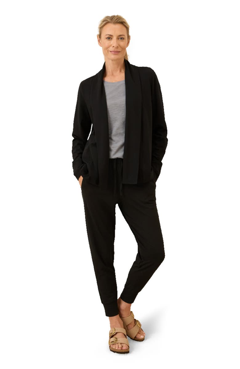 Pact Luxe Essential Swing Cardigan Made With Organic Cotton, Main, color, Black